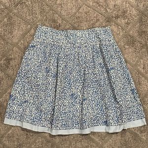 Layered tiered raw hem a-line fully lined lightweight cotton skirt